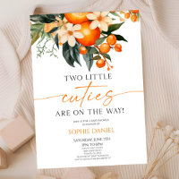 Deux Petites Cuties Orange Floral Twins Baby showe