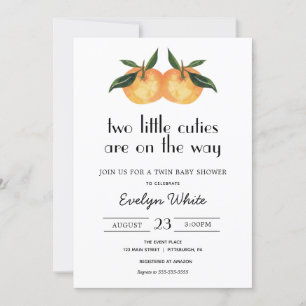 Invitation Deux Petites Cuties Sur Le Chemin Twin Baby shower