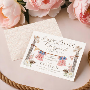 Invitation Deux petites filles sont en chemin Baby shower