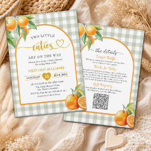 Invitation Deux petites mignonnes sont en route Baby Shower