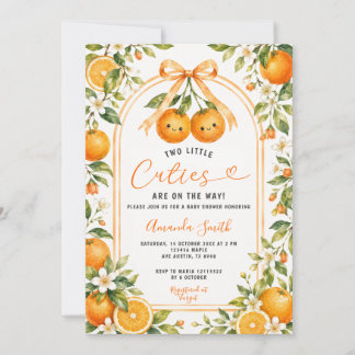 Invitation Deux petites mignonnes sont en route Baby Shower O