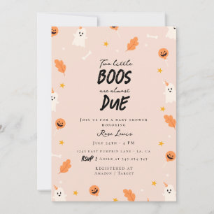 Invitation Deux petits bowling sont presque dus baby shower j