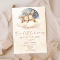 Deux Petits Bunnies Sont Sur Le Chemin Du Baby sho