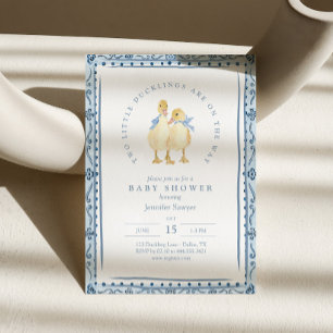 Invitation Deux Petits Canetons Classique Garçons Jumeaux Bab