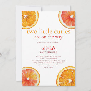 Invitation Deux Petits Cuties Orange Slices Jumeaux Baby show
