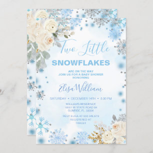 Invitation Deux petits flocons bleus sont en route