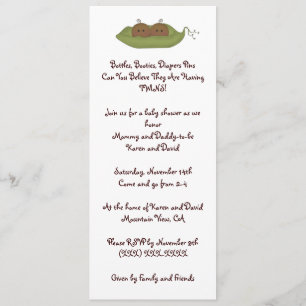 Invitation Deux petits pois dans un morceau