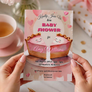Invitation "Deux petits pois dans une tarte !" – Fête de nais