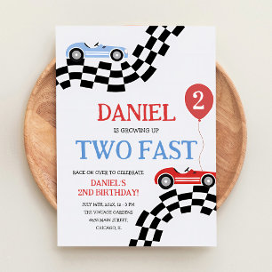 Invitation Deux Petits Véhicules de Course Rapides pour un 2è