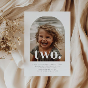 Invitation Deux photos en arc Anniversaire