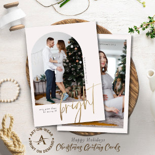 Invitation Deux Photos Personnalisées Bright Text Blush Cadre