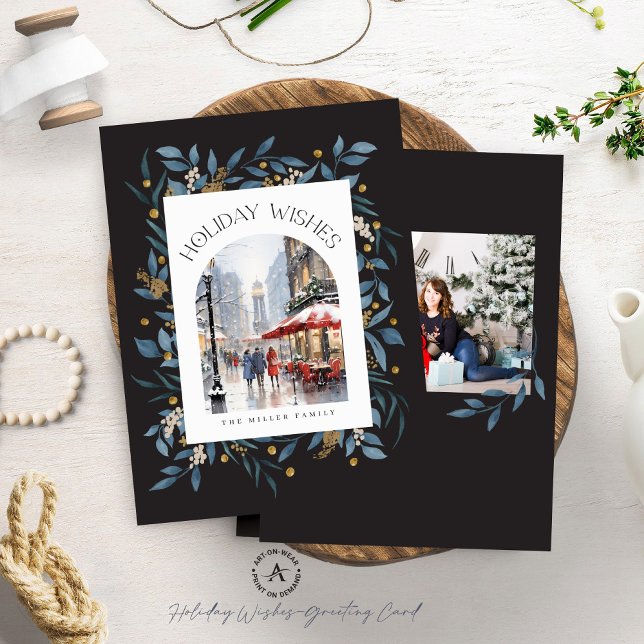 Invitation Deux Photos Personnalisées Souhaits De Vacances Ca (Créateur téléchargé)