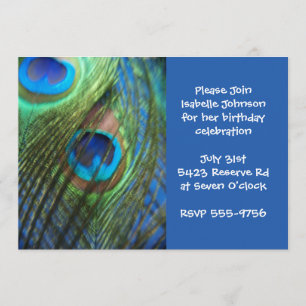Invitation Deux plumes de paquebot bleu Anniversaire