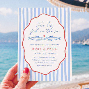 Invitation Deux Poissons de Moins dans la Mer : Cérémonie de 