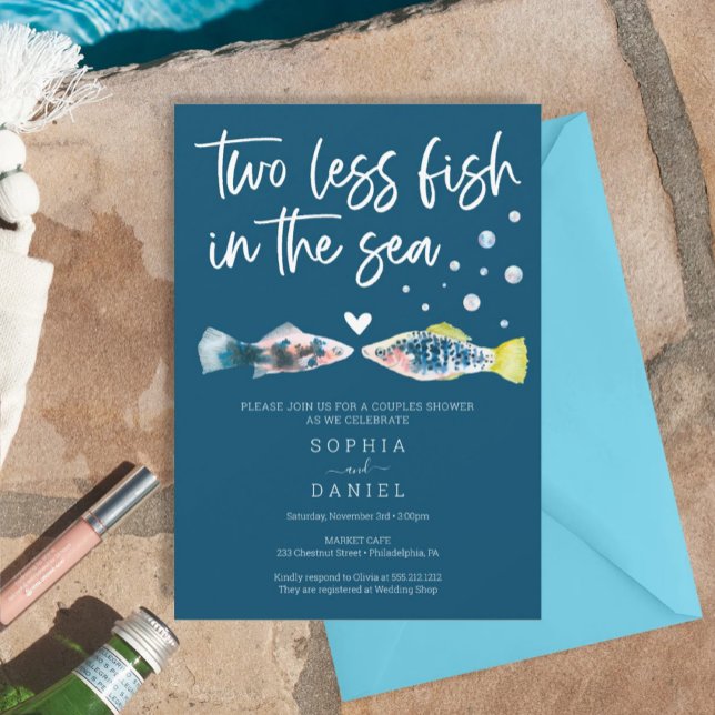 Invitation Deux Poissons En Moins Dans La Mer Couples Douche (Créateur téléchargé)