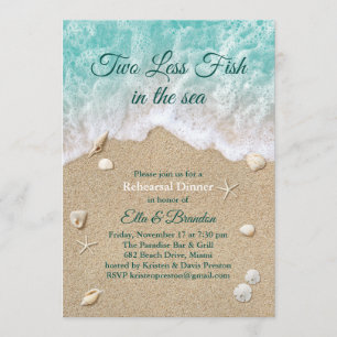 Invitation Deux poissons en moins dans la mer Dîner de répéti