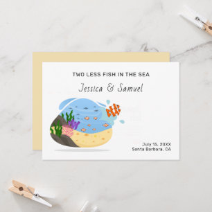 Invitation  Deux poissons en moins dans la mer Fiançailles Fa