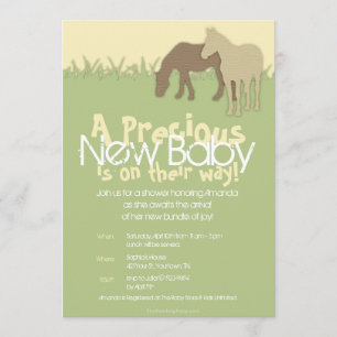 Invitation Deux Ponts Brown Baby shower jaune