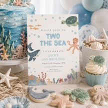 Deux pour la mer Mignon aquarelle Garçon 2e annive