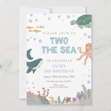 Deux pour la mer Mignon aquarelle Garçon 2e annive