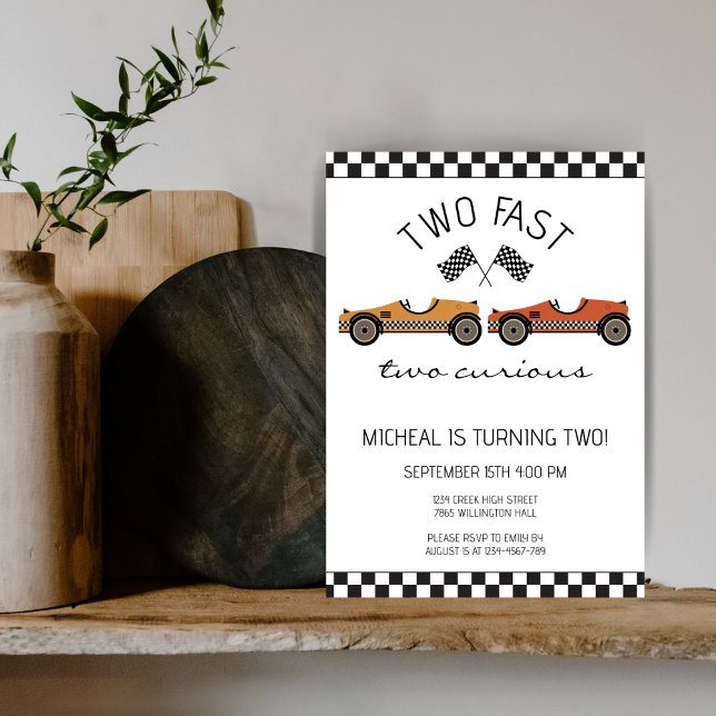 Invitation Deux Rapides Deux Curieux Voiture De Course Deuxiè (Créateur téléchargé)