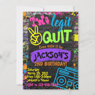 Invitation Deux règles pour quitter l'anniversaire