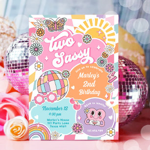 Invitation Deux Sassy Super Retro Preppy Varsity Anniversaire