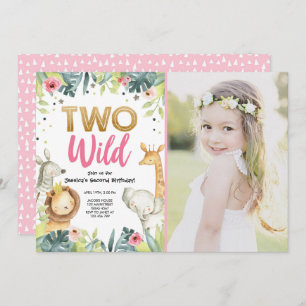 Invitation Deux Sauvages Safari Gold Girl Animals