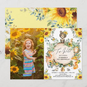 Invitation Deux sauvages   Sunflower Woodland Forest 2e anniv