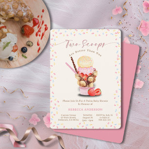Invitation Deux Scoops valent mieux qu'un Baby shower Twins
