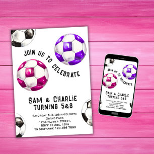 Invitation Deux soeurs jumelles Deux soeurs Jumeaux soccer An