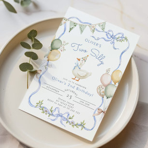 Invitation Deux sots Goose Boy 2e anniversaire