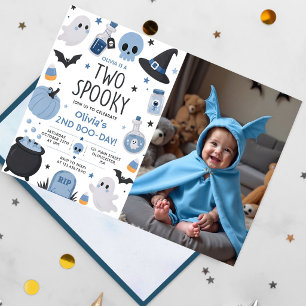 Invitation Deux Spook Anniversaire Halloween Photo de fête
