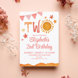 Invitation Deux Sunshine 2e anniversaire