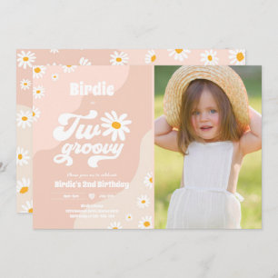 Invitation Deux Super 2ème anniversaire de fête Boho Retro Da