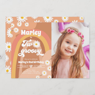 Invitation Deux Super deuxième anniversaire 2e Retro Boho Dai