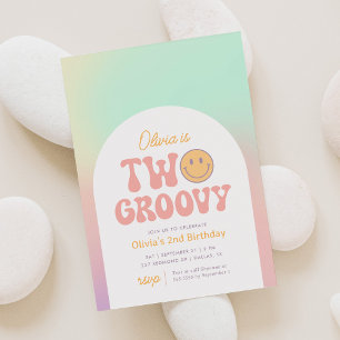 Invitation Deux Super rétro Iridescente 2e anniversaire