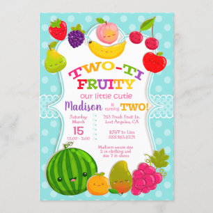 Invitation Deux-ti Fruity - Fête du deuxième anniversaire de