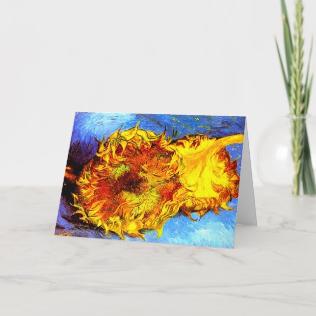 Invitation Deux tournesols coupés Van Gogh (Devant)