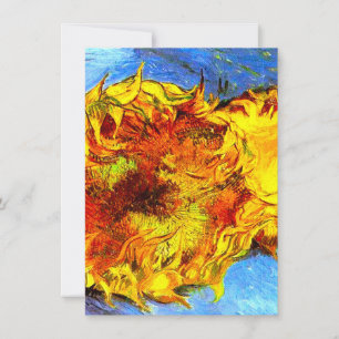 Invitation Deux tournesols coupés Van Gogh