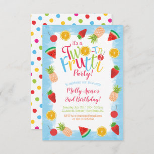 Invitation Deux tti Frutti 2e anniversaire Fruits amusants