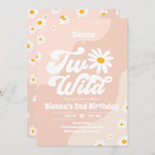 Invitation Deux Wild 2e fête d'anniversaire Boho Floral Daisy