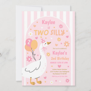 Invitation Deuxième anniversaire de Two Silly Goose Fête d'an