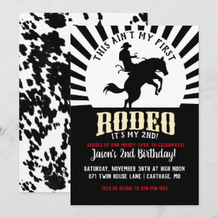 Invitation Deuxième anniversaire sur le thème du rodéo