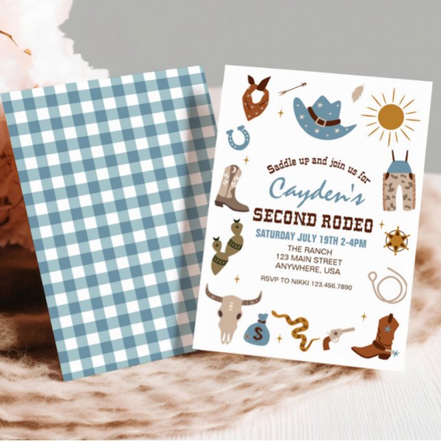 Invitation Deuxième Rodéo Cow-boy Occidental 2e Anniversaire (Créateur téléchargé)