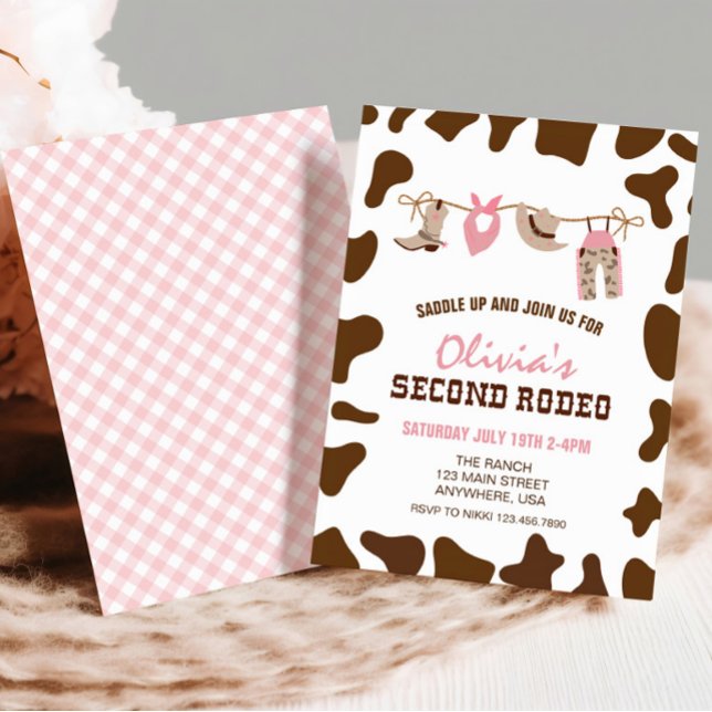 Invitation Deuxième Rodéo Cow-boy Occidental 2e Anniversaire (Créateur téléchargé)