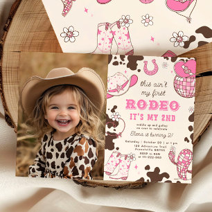 Invitation Deuxième Rodeo Cowgirl Western fête d'anniversaire