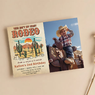 Invitation Deuxième Rodéo Western Cowboy 2e anniversaire