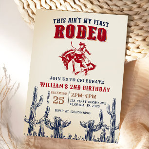 Invitation Deuxième Rodéo Western Cowboy 2e anniversaire