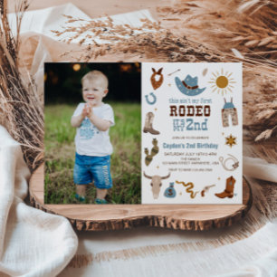 Invitation Deuxième rodéo Western Cowboy 2e photo d'anniversa